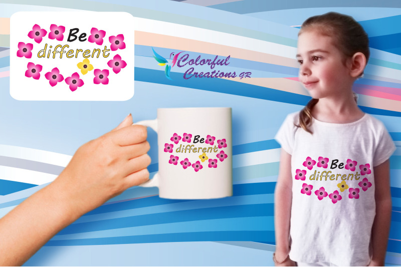 Be Different Digital Stamp Digital Stamp Flowers Stamp Floral Card By Colorfulcreationsgr Thehungryjpeg Com