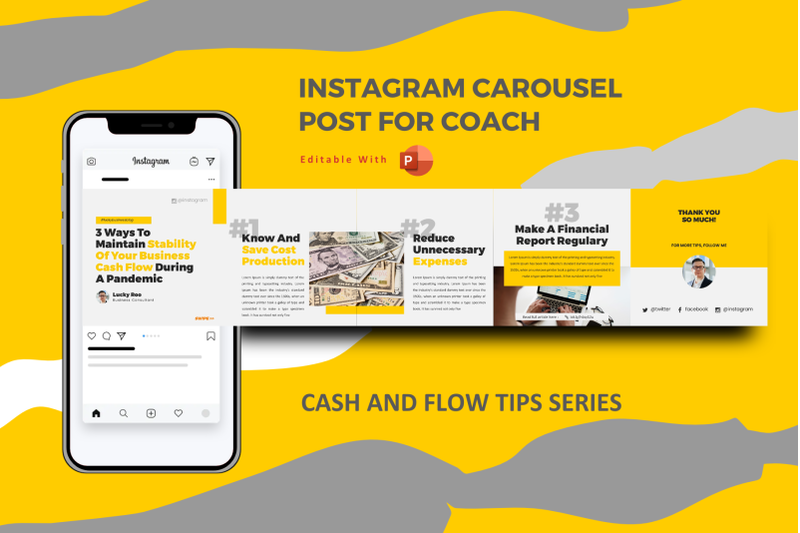 money-management-instagram-carousel-powerpoint-template