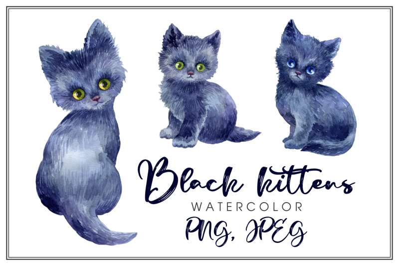 black-kittens-watercolor-illustrations