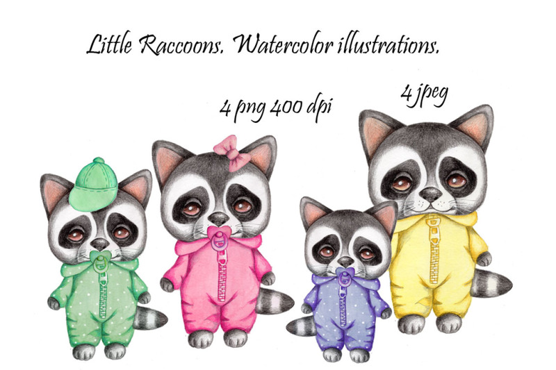 little-raccoons-watercolor-illustrations