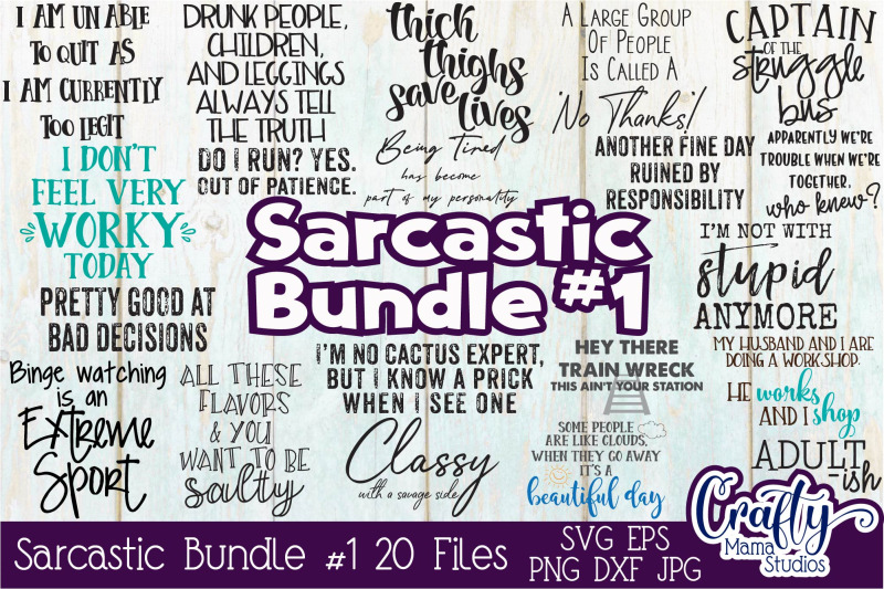Download Sarcastic Bundle Svg - Funny Bundle Svg By Crafty Mama ...