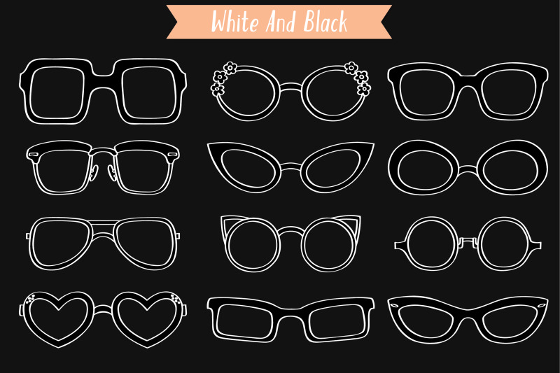 white-glasses-nerd-frames-eye-wear-sunglasses-hand-drawn-shades