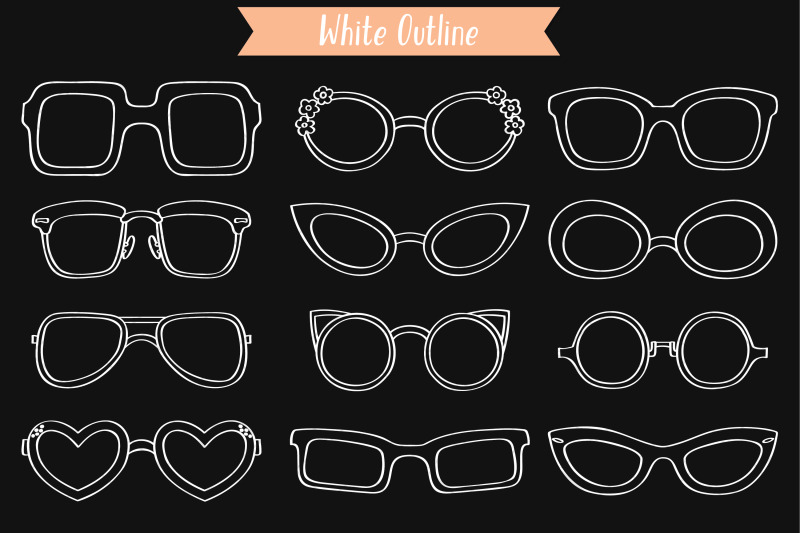 white-glasses-nerd-frames-eye-wear-sunglasses-hand-drawn-shades