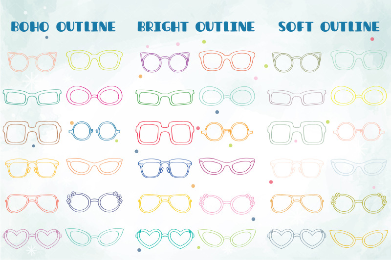 colored-glasses-nerd-frames-eye-wear-sunglasses-hand-drawn-shades