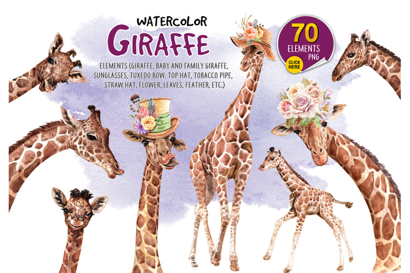 giraffe-watercolor-paint-clip-art