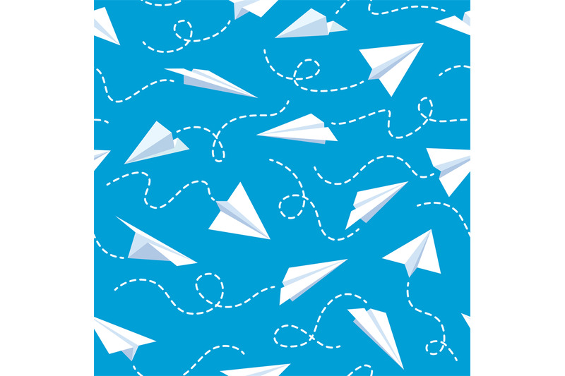 paper-plane-seamless-pattern-white-flying-airplanes-in-blue-sky-diffe