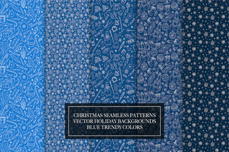 christmas-blue-seamless-patterns
