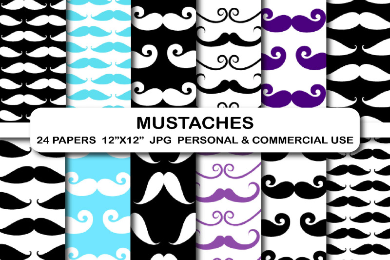 mustaches-digital-papers-mustache-pattern-digital-paper