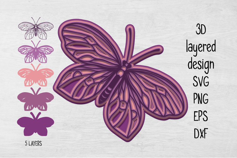 Free Free 262 Layered 3D Butterfly Svg SVG PNG EPS DXF File