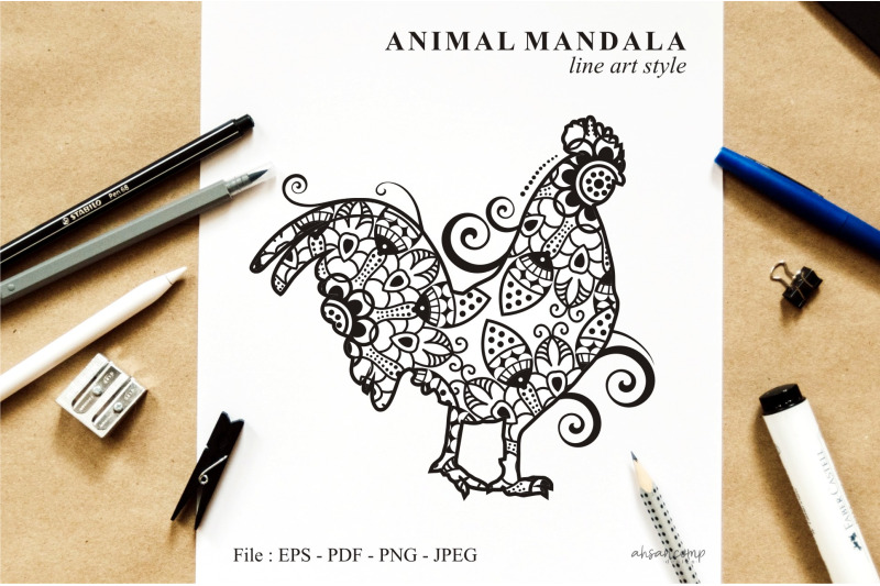 rooster-mandala-vector-line-art-style-02