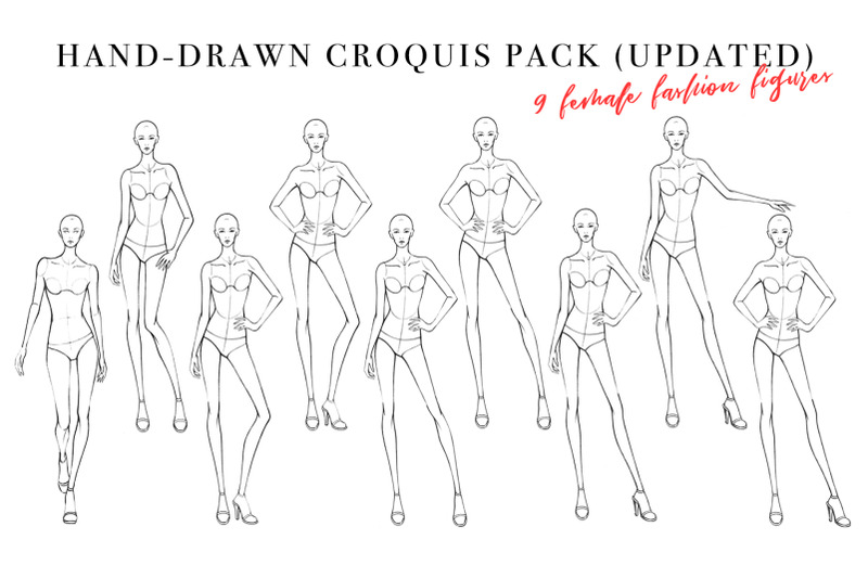 frontal-female-croquis-pack-for-fashion-illustration