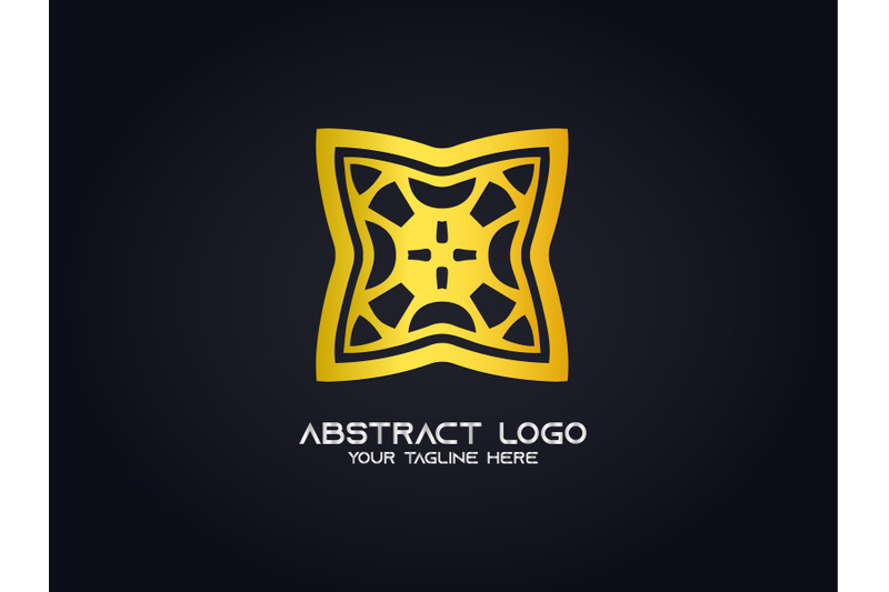 logo-abstract-gold-color-square-design