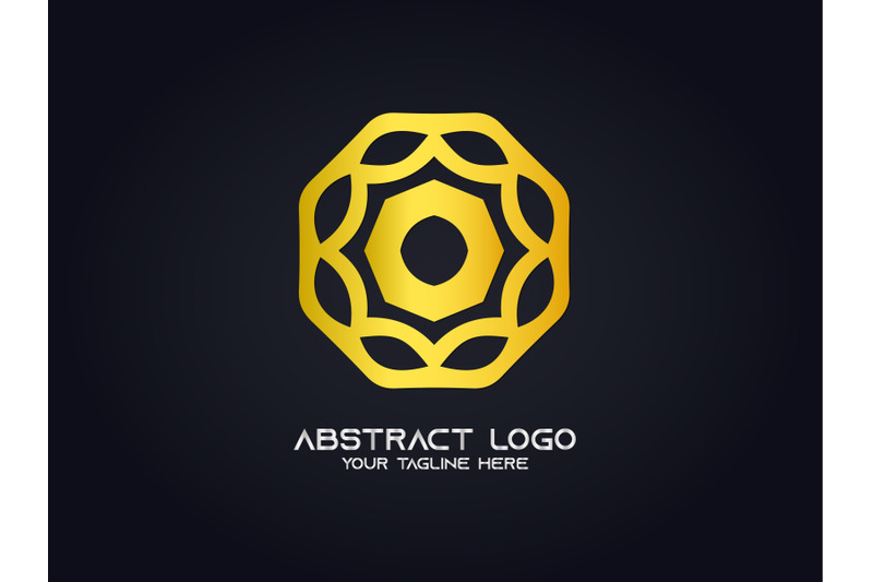 logo-abstract-gold-color-octagonal-design