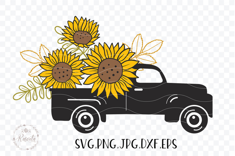 Free Free 132 Vintage Truck With Sunflowers Svg SVG PNG EPS DXF File