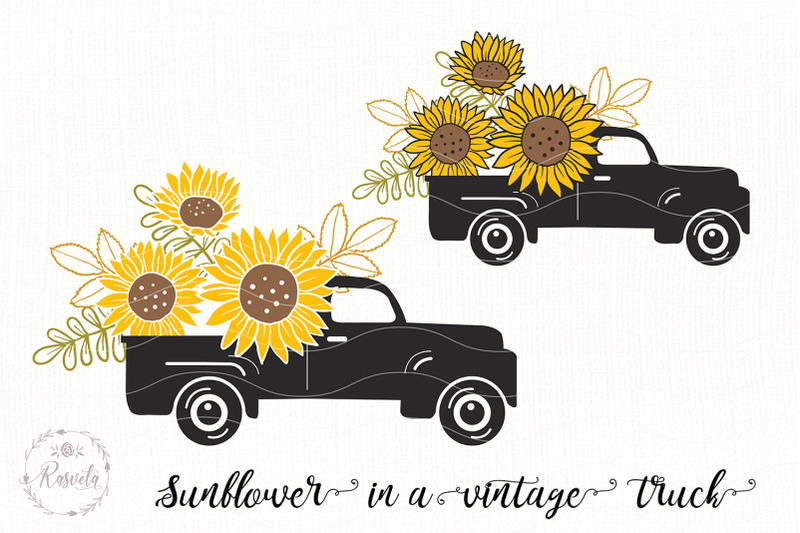 Free Free 326 Old Truck With Sunflowers Svg SVG PNG EPS DXF File