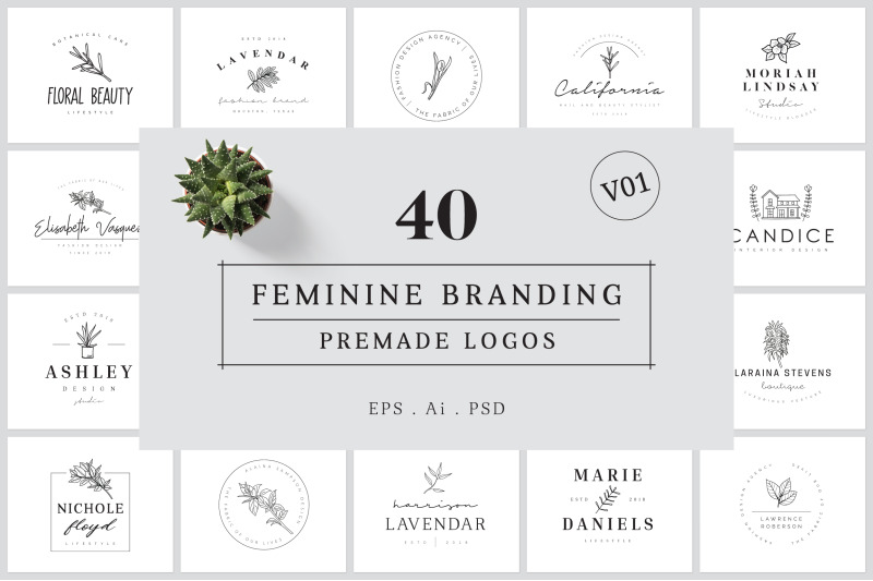 200 Hand Drawn Feminine Logo Bundle By Xpertgraphicd Thehungryjpeg Com