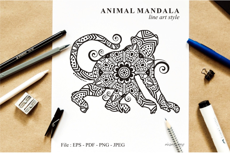 monkey-mandala-vector-line-art-style-02