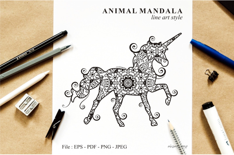 unicorn-mandala-vector-line-art-style-02