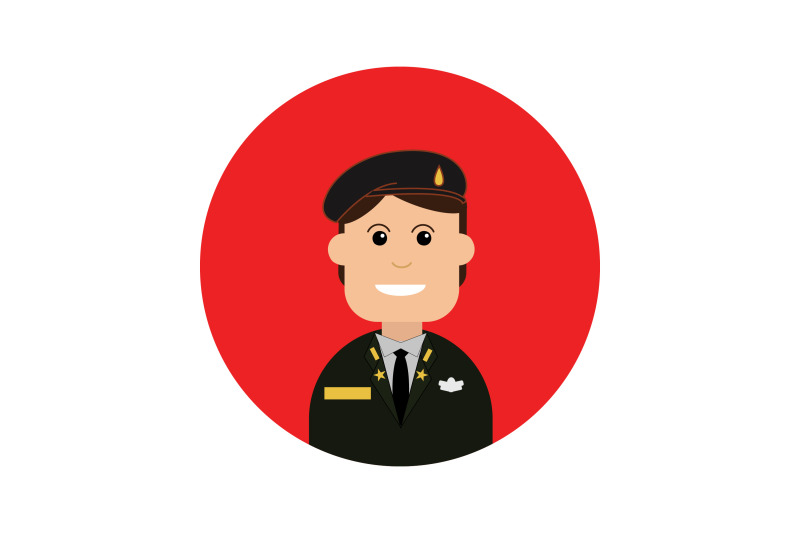 icon-character-army-beret-red-background