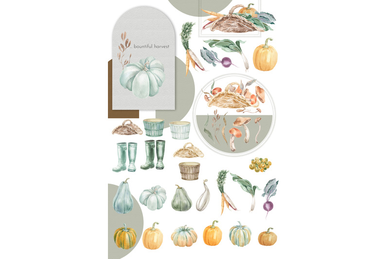 autumn-women-amp-amp-harvest-watercolor-collection