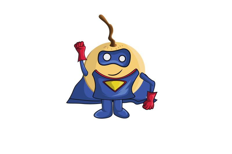 longan-fruit-superhero-cartoon-character