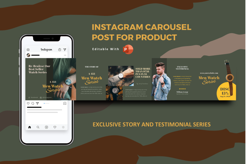 exclusive-men-watch-story-and-testimonial-instagram-caousel-powerpoint