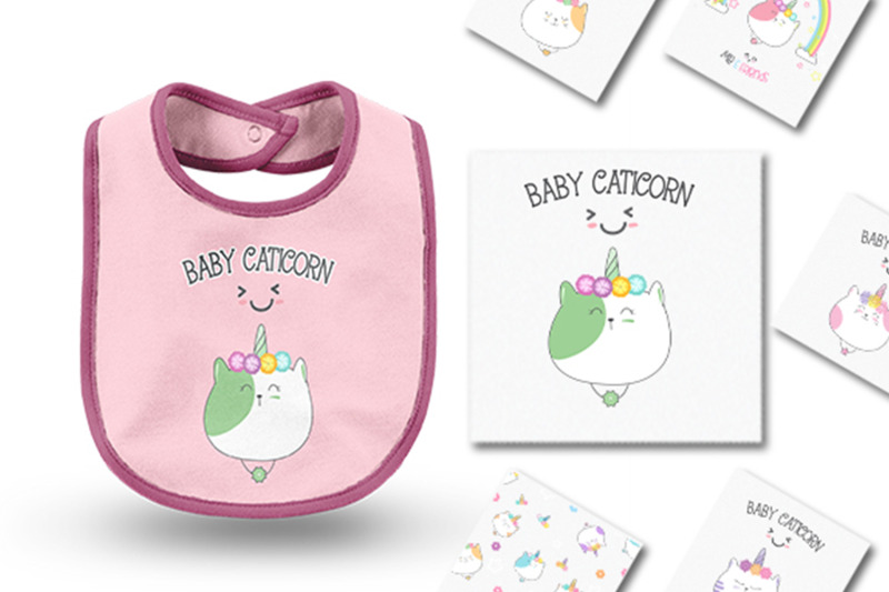 set-collection-illustration-caticorn-head-for-kids