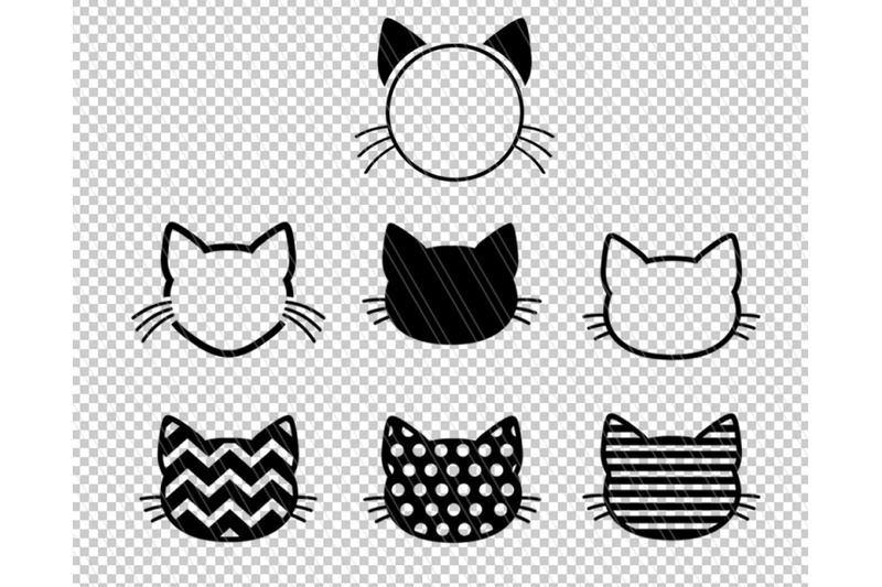 Download Cat Svg Kitty Svg Cat Face Svg Kitten Svg Cat Monogram Svg By Aivosdesigns Thehungryjpeg Com
