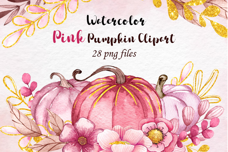 watercolor-pink-pumpkin-clipart