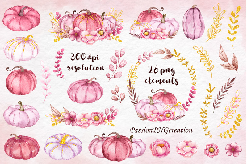watercolor-pink-pumpkin-clipart