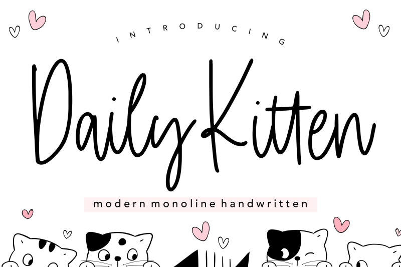 daily-kitten-modern-monoline-handwritten-font