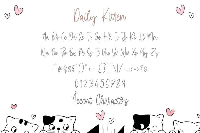 daily-kitten-modern-monoline-handwritten-font