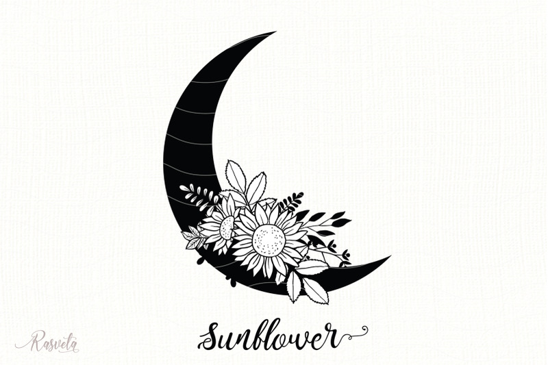 silhouette-of-the-moon-with-flowers