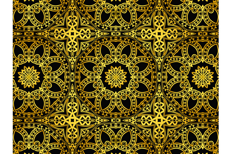 Pattern Abstract Gold Color Design By Vectorceratops | TheHungryJPEG