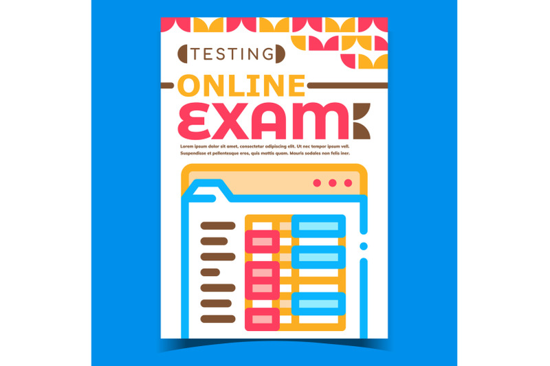 online-exam-and-testing-advertising-poster-vector
