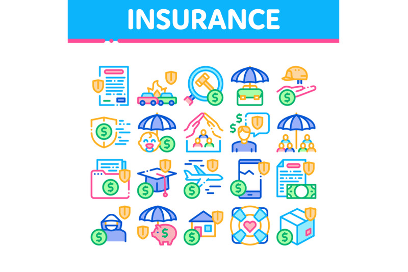 insurance-all-purpose-collection-icons-set-vector