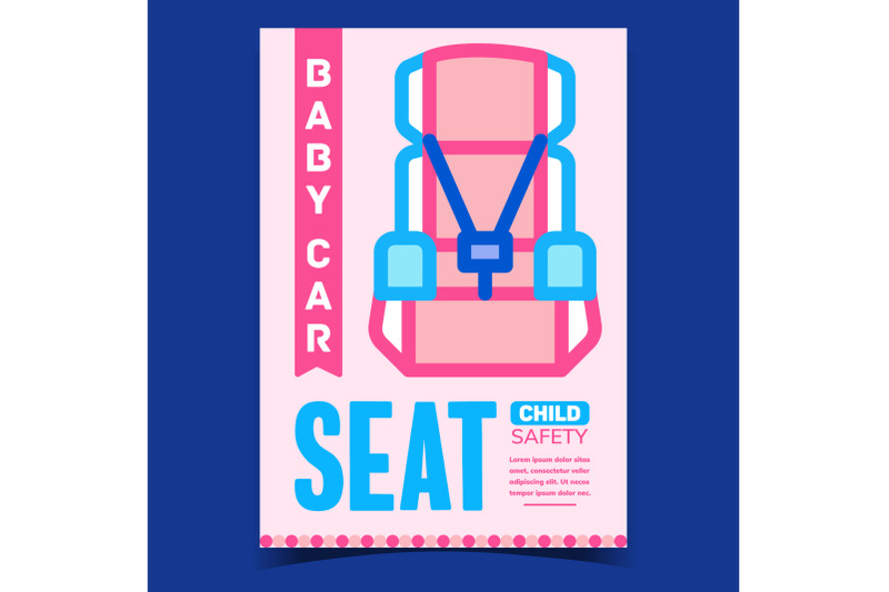 baby-car-seat-accessory-advertising-poster-vector