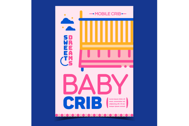 baby-crib-furniture-advertising-banner-vector