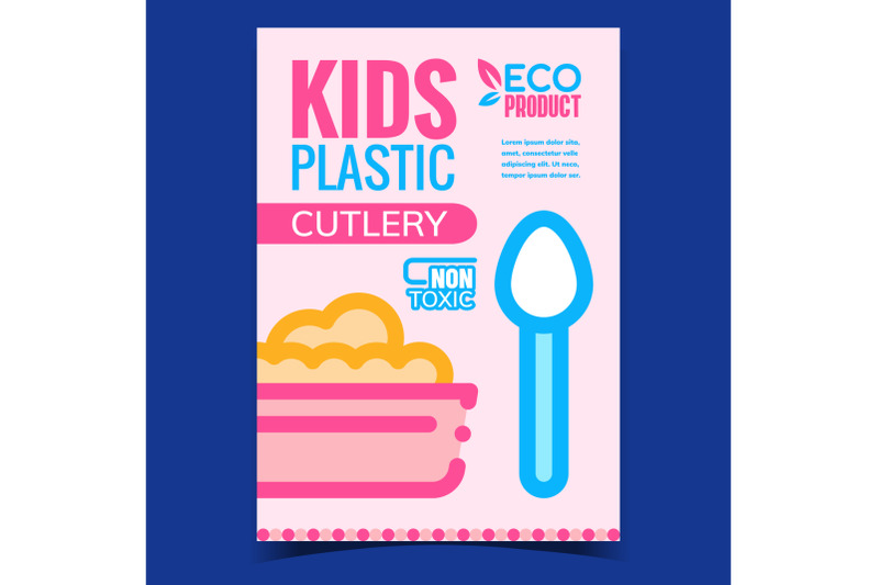 kids-plastic-cutlery-advertising-banner-vector