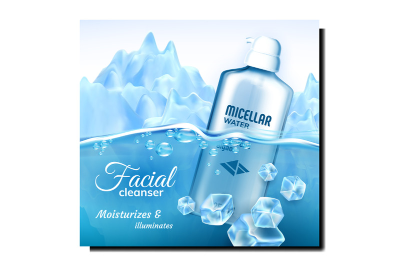 facial-cleanser-micellar-water-promo-banner-vector