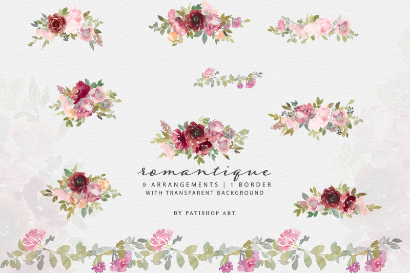 watercolor-blush-and-burgundy-floral-clipart-set