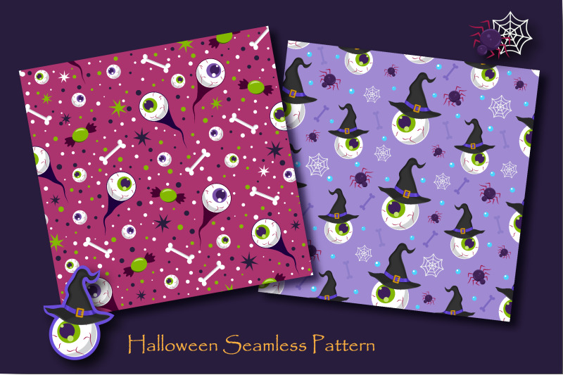 halloween-skull-and-eyeballs-seamless-pattern