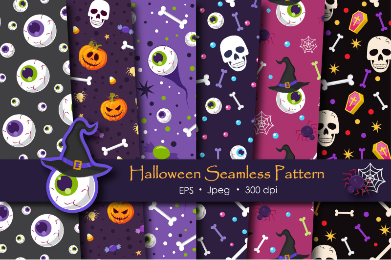 halloween-skull-and-eyeballs-seamless-pattern