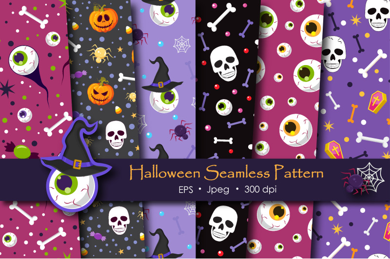 halloween-skull-and-eyeballs-seamless-pattern