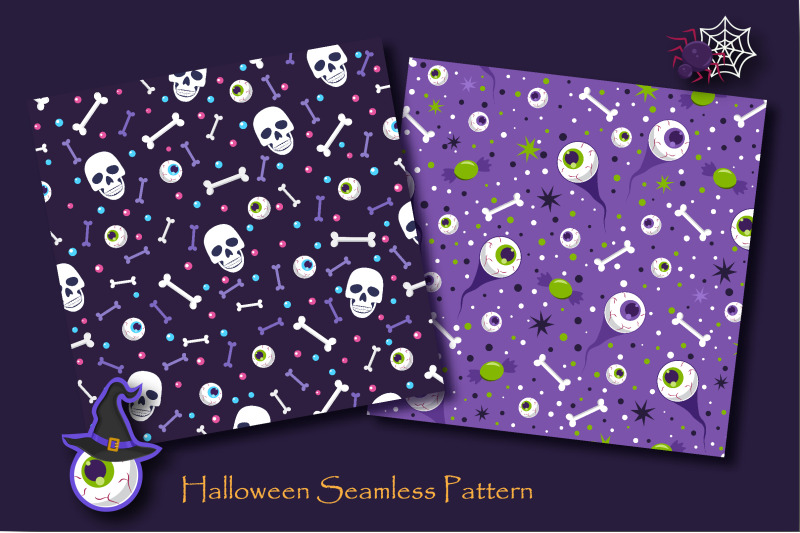 halloween-skull-and-eyeballs-seamless-pattern