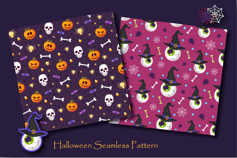 halloween-skull-and-eyeballs-seamless-pattern