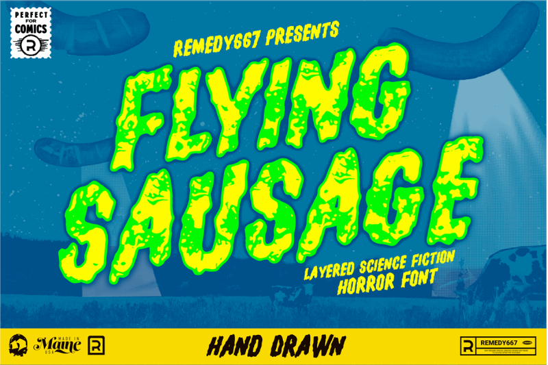 flying-sausage-layered-sci-fi-font