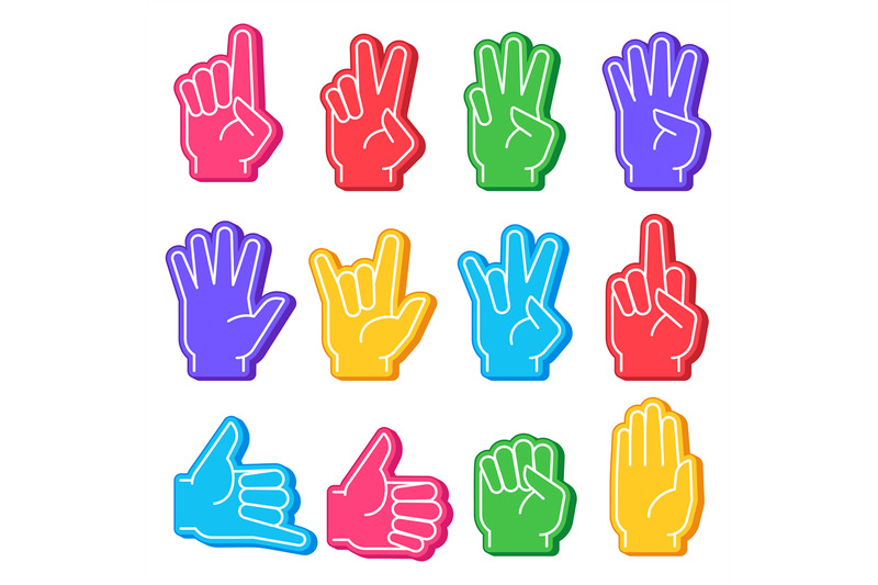 foam-fingers-sports-fan-hand-with-different-gesture-numbers-ok-sign