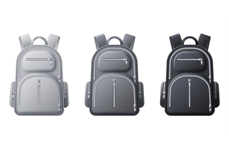 Download Sport backpack mockup. Realistic black, gray and white ...