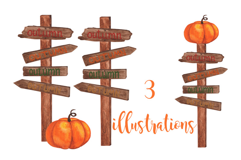 watercolor-pumpkin-set